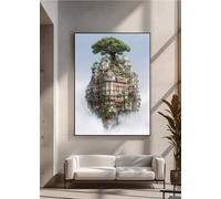 5D Diamond Painting, Arquitectura áRbol Pintura de Diamante, Redondo Taladro Completo DIY Diamante Painting, Gemas Artesanía kit de Arte de Mosaico para Decor De Pared Del Hogar 90x120cm PjY9919 S-U