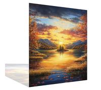 5D Diamond Painting Atardecer Diamond Painting Adultos Montaña Dibujos con Diamantes, DIY Bordado de Punto de Cruz Diamante Pintura Kit Completo para Principiantes, Decoracion Hogar 90x120cm N6-1293