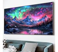 5D Diamond Painting Aurora Diamond Painting Adultos, Taladro Completo DIY cabina Pintura de Diamante, kit de arte de Mosaico para Principiantes y Profesionales Para Sala Decoración 70x140cm XJ-81