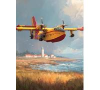 5D Diamond Painting AvióN, Diamond Painting Adultos Paisaje, DIY Manualidades Adultos Kit Punto de Cruz, Cuadro Diamantes Rhinestones Bordado Artesanías, para Decoración Hogar Regalo 40x50cm G-4360