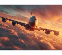 5D Diamond Painting AvióN, Diamond Painting Adultos Sunset, DIY Punto de Cruz Cuadro Diamantes Kits, 5D Manualidades Adultos, Pintura de Diamante, Decoracion Habitacion, Regalo Verano, 90x60cm J-3906