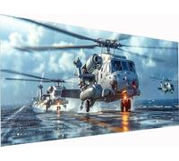 5D Diamond Painting AvióN, Grande Diamond Painting Adultos OcéAno, DIY Pintura Diamante Punto de Cruz Kits, Kit de Arte de Mosaico, Manualidades para Adultos, Decoracion Hogar Regalo 160x80cm 2-5605
