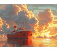 5D Diamond Painting Barcos Diamond Painting Kit 40x30cm V-E2Y2D