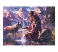 5D Diamond Painting Belleza, Pintura de Diamante Kit Completo para Adultos, Cuadros de Diamantes Cristales Manualidades para Adultos, Bordado de Punto de Cruz Decoración Regalo (Lobo) 50x70cm 0sc152