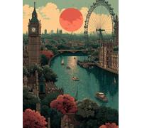 5D Diamond Painting Big Ben, Diamond Painting Adultos Paisaje, Kit Manualidades Adultos, DIY Pintura de Diamante, 5D Punto de Cruz Cuadro Diamante Kits, Regalo, Decoracion Hogar Otoño, 60x90cm 4-4768