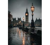 5D Diamond Painting Big Ben, Diamond Painting Adultos Vista De La Calle, Kit Manualidades Adultos, DIY Pintura de Diamante, 5D Punto de Cruz Cuadro Diamante Kits, Regalo, Autumn Decor, 40x50cm I-7056