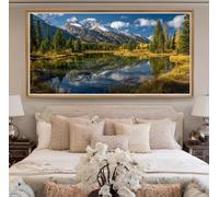 5D Diamond Painting Bosque Montañas Nevadas, Kits de Pintura de Diamante Paisaje Natural para Adultos 50x100cm, DIY Diamond Painting Adultos Dibujos con Diamantes para Decoración del Hogar (RD546)