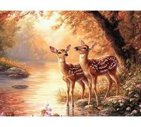 5D Diamond Painting Bosque Pintura Diamante Ciervo Diamond Painting Kit Completo, DIY Punto de Cruz Manualidades Adultos Dibujos con Diamantes Para Decoración Pared Hogar Regalo Mujer 80x110 cm E0-224