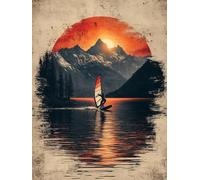 5D Diamond Painting Bote Diamond Painting Adultos Sunset Dibujos Con Diamantes Manualidades Adultos DIY Full Drill Cuadrado Punto de Cruz Kit Completo para Decoración Hogar, Regalo 50x80cm 7-UR67