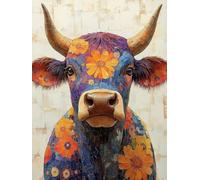 5D Diamond Painting Buey Diamond Painting Adultos Animal Manualidades Adultos Dibujos Con Diamantes DIY Strass Round Full Drill Punto de Cruz Kit Completo para Decoración Hogar, Regalo 40x60cm O-16736