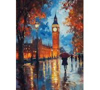 5D Diamond Painting Calle, Diamond Painting Kit El Gran Ben, Pintura Diamante Adultos Cuadro Diamantes Kit Bordado DIY Round Full Drill Embroidery Kit per Decorazioni Casa Pareti, 40x60cm U-E359U