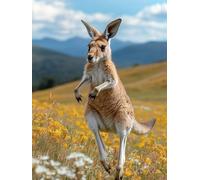 5D Diamond Painting Canguro Diamond Painting Adultos Animal Manualidades Adultos Dibujos Con Diamantes DIY Strass Round Full Drill Punto de Cruz Kit Completo para Decoración Hogar, 30x40cm C-A2679