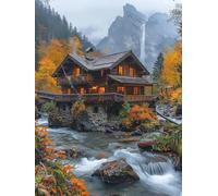 5D Diamond Painting Casas Diamond Painting Adultos, DIY Manualidades Adultos Kit Punto de Cruz RíO, Diamante Art Bordado Kit, Pintura de Diamante Para Decoración Hogar, Regalo Mujer 50x65cm 7-6353