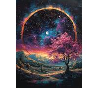 5D Diamond Painting Cielo Estrellado Diamond Painting Adultos áRbol Cuadro Diamantes Manualidades Adultos Punto De Cruz Kit Completo DIY Cuadrado Diamante Pintura Decoración Hogar 80x120cm 7-C4380