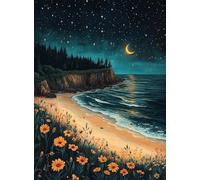 5D Diamond Painting Cielo Estrellado Diamond Painting Adultos, Dibujos con Diamantes OcéAno Cuadro Diamantes DIY Rhinestone Punto de Cruz Diamante Bordado para Decoracion Hogar 60CM X 80CM -hjw2508TF