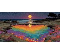 5D Diamond Painting Cielo Estrellado Diamond Painting Adultos, Pintura Diamante Luna Punto de Cruz Diamante DIY Manualidades Adultos Principiante para Decoracion Hogar Pared 100x200CM -bby2603CY