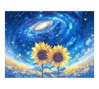 5D Diamond Painting Cielo Estrellado, Pintura de Diamante Kit Completo para Adultos, Cuadros de Diamantes Cristales Manualidades para Adultos, Bordado de Punto de Cruz Decor (Girasol) 40x50cm 0sc86