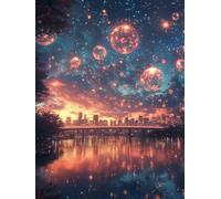 5D Diamond Painting Ciudad Diamond Painting Adultos Paisaje Cuadro Diamantes Manualidades Adultos Punto De Cruz Kit Completo DIY Full Drill Cuadrado Diamante Pintura Decoración Hogar 70x100cm T-P58YR