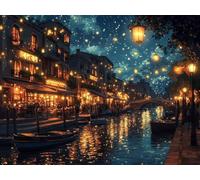 5D Diamond Painting Ciudad, Pintura Diamante Venecia Patrón Diseño DIY Diamond Painting Adultos Manualidades Completo Punto de Cruz Diamante Kit para Decoracion Hogar, Regalo 40x30 cm -zjn250117P