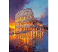 5D Diamond Painting Coliseo Diamond Painting Adultos Roma Dibujos Con Diamantes Manualidades Adultos Punto De Cruz DIY Full Drill Cuadrado Completo Kit para Decoración Hogar, Regalo 30x40cm 1-8K24T