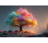 5D Diamond Painting Color Diamond Painting Kit áRbol DIY Pintura Diamante Punto de Cruz, Pintura de Diamante Art Manualidades Niña Dibujo con Diamantes, Decoración Hogar Oficinas Pared 30x60cm Q-102