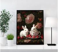 5D Diamond Painting Conejo Diamond Painting Adultos Fresa, DIY Pintura Diamante Manualidades Adultos y Niños, Kit Completo Cristal Pintura De Diamante, Para Decoración Hogar, Regalos 100x135cm 5LO-70