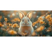 5D Diamond Painting Conejo Diamond Painting Adultos, Pintura Diamante Animal Punto de Cruz Diamante DIY Manualidades Adultos Principiante para Decoracion Hogar Pared, Regalo 40 x 80 cm -bby2603AF