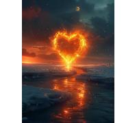 5D Diamond Painting CorazóN Diamond Painting Adultos, DIY Manualidades Adultos Kit Punto de Cruz Flame, Diamante Art Bordado Kit, Pintura de Diamante Para Decoración Hogar Regalo 90x120cm zyf-4220