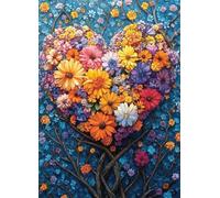 5D Diamond Painting Crisantemo Diamond Painting Adultos, Pintura Diamante Amar Punto de Cruz Diamante DIY Manualidades Adultos para Decoracion Pared, Decoracion Hogar, Regalo Mujer 50x70CM -bby25070H