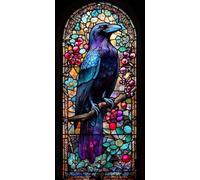 5D Diamond Painting Crow Diamond Painting Adultos Paisaje Dibujos Con Diamantes Manualidades Adultos Punto De Cruz DIY Full Drill Round Completo Kit para Decoración Hogar, Regalo 70x140cm V-TC3429