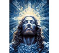 5D Diamond Painting Dios, Jesús Diamond Painting Kit Completo, DIY Pintura de Diamante Kit Punto de Cruz, Pintura Diamante Adultos Mosaicos Manualidades, Decoración Hogar de Pared,Regalo Mujer 30x40cm