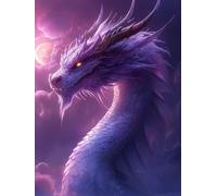 5D Diamond Painting DragóN Diamond Painting Adultos Luna Cuadro Diamantes Manualidades Adultos Punto De Cruz Kit Completo DIY Full Cuadrado Diamante Pintura Decoración Hogar, Regalo 50x80cm R-850TK