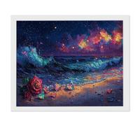 5D Diamond Painting Dream Beach Pintura Diamante, Pintura de Diamante Kit Completo Niños, Manualidades Adultos Diamond Painting Para Decor De Pared Del Hogar, Oficinas, Navidad Regalo 40x60cm i-641