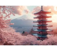 5D Diamond Painting Edificio, Kit Completo de Pintura Diamante 5D Sakura 1, Diamond Art Kit DIY Punto de Cruz Cristal Cuadro de Diamantes para Adultos principiante, Decoración del Hogar 30x40cm T0U846