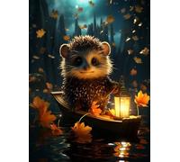 5D Diamond Painting Erizo, Diamond Painting Adultos Flor, DIY Manualidades Adultos Kit Punto de Cruz, Cuadro Diamantes Rhinestones Bordado Artesanías, para Decoración Hogar Regalo 50x65cm L-4581