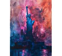5D Diamond Painting Estatua De La Libertad Diamond Painting Adultos, DIY Manualidades Adultos Kit Punto de Cruz Ciudad, Diamante Art Rhinestones Bordado Kit, Decoración Hogar Regalo 90x120cm 5-2994