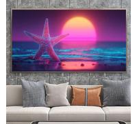 5D Diamond Painting Estrella De Mar Diamond Painting Adultos Atardecer Pintura Diamante Adultos 50x100cm DIY Punto de Cruz Dibujos Con Diamantes , Cristal Pintura de Diamantes , Decoracin Hogar A-U952