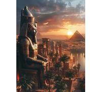 5D Diamond Painting FaraóN, Diamond Painting Adultos Abstracto, DIY Manualidades Adultos Kit Punto de Cruz, Cuadro Diamantes Rhinestones Bordado Artesanías, para Decoración Hogar Regalo 20x30cm 0-1121