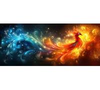 5D Diamond Painting FéNix Diamond Painting Adultos, Dibujos con Diamantes Animal Cuadro Diamantes DIY Completo Redondo Rhinestone Punto de Cruz Diamante Bordado, Decoracion Hogar 100x200CM -hjw2604E2