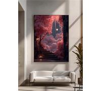 5D Diamond Painting, Flor Cielo Pintura de Diamante, Redondo Taladro Completo DIY Diamante Painting, Gemas Artesanía kit de Arte de Mosaico para Principiantes y Regalo 60 x 80 cm PjY6846 S-O