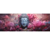5D Diamond Painting Flor De Buda Diamond Art Kit, DIY Grande Pintura de Diamantes Adultos Punto de Cruz Kit, Diamond Art Crystal Arts Crafts para Decoración de Pared Hogar 55x160 cm/22x63 Inch M-415