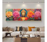 5D Diamond Painting Flor De Buda Diamond Art Kit, DIY Grande Pintura de Diamantes Adultos Punto de Cruz Kit, Diamond Art Crystal Arts Crafts para Decoración de Pared Hogar 75x220 cm/30x87 Inch M-441