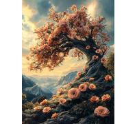 5D Diamond Painting Flor Diamond Painting Adultos áRbol Dibujos Con Diamantes Manualidades Adultos DIY Full Drill Cuadrado Punto de Cruz Kit Completo para Decoración Hogar, Regalo 80x120cm 2-C368