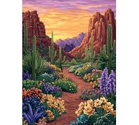 5D Diamond Painting Flor, Diamond Painting Adultos Cactus DIY Manualidades Adultos, Dibujos con Diamantes, Kit Punto de Cruz Bordado Pintura Diamante Decoración Hogar Regalo Mujer 90x120 cm yc-210