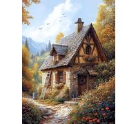 5D Diamond Painting Flor Diamond Painting Adultos Casas Cuadro Diamantes Manualidades Adultos Punto De Cruz Kit Completo DIY Full Cuadrado Diamante Pintura Decoración Hogar, Regalo 70x100cm N-E752S