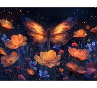 5D Diamond Painting Flor Diamond Painting Adultos, LibéLula DIY Manualidades Adultos Kit Punto de Cruz, Cuadro Diamantes Artesanía, Pintura de Diamante para Decoración Hogar Regalo 100x130cm Q-2804