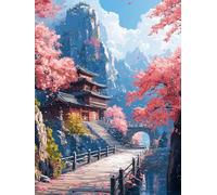 5D Diamond Painting Flor Diamond Painting Adultos MontañA Manualidades Adultos Dibujos Con Diamantes DIY Strass Round Full Drill Punto de Cruz Kit Completo para Decoración Hogar Regalo 30x40cm P-C4547