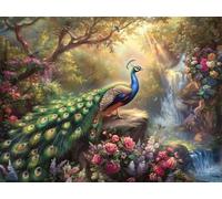 5D Diamond Painting Flor, Diamond Painting Adultos Pavo Real, DIY Punto de Cruz Cuadro Diamantes Kits, 5D Manualidades Adultos, Pintura de Diamante, Home Decoration, Regalo Verano, 90x60cm 2-8155