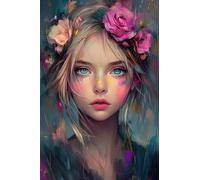 5D Diamond Painting Flor Diamond Painting Kit Mujer DIY Pintura Diamante Punto de Cruz, Pintura de Diamante Art Manualidades Niña Dibujo con Diamantes, para Decoración Hogar Oficinas 100x150cm Q-864
