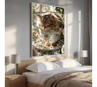 5D Diamond Painting Flor Gato Pintura Diamante, Pintura de Diamante Kit Completo Niños, Manualidades Adultos Diamond Painting Para Decor De Pared Del Hogar, Navidad Regalo 40 x 50cm PjY1711 X-E